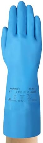 Ansell VersaTouch 37-501 Nitrile Gloves Chemical Liquid Protection Blue Size view 2