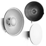 Fotodiox Pro Beauty Dish 16" Kit with Honeycomb Grid and Speedring for Elinchrom Monolights, Prolinca Strobe Light and more