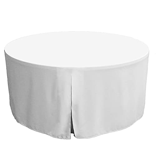 Tablevogue Tischdecke, rund, 100% Polyester, Weiß, 152 cm