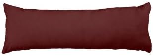 Solid Pattern 100% Pure Egyptian Cotton 2 Piece Body Pillow Cover 800 Thread Count (20" x 54" (50cm x 137cm), Burgundy)