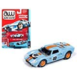 DIECAST Toys CAR AUTO WORLD 1:64 Premium 2018 Release 4 Version A - 1965 Ford GT40 (Gulf Blue/Orange) AWSP015-24A