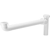 EZ-FLO Kitchen Sink End Waste Outlet with Sanitary Baffle Tee, 1-1/2 x 16 in Slip Joint Connection, White Polypropylene, 3538