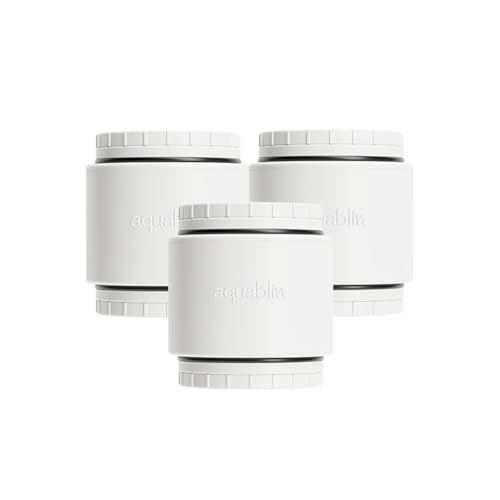Aquabliss SFC500 Daily Essential+ Filter Cartridge - White (3-Pack) | 44% more filter media with coconut shell carbon for tougher water. Replace every 3-6 months depending on water quality