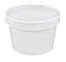 Mr Miracle 8 Ounce Soup/Frozen Dessert Containers with Lids in White. Pack of 25 Sets