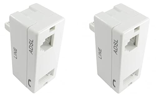 Alida Systems ® - ADSL Microfilter without lead for BT Broadband ADSL Router 2 Pack — image 1