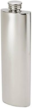 Wentworth PewterPlain Pewter Kidney Flask,Hip Flask, Spirit Flask, Purse flask, 3oz capacity