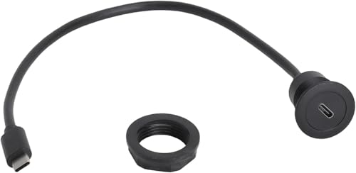 HENGBIRD Adaptador de Montaje Integrado USB C de 5 Gbps, Carga rápida, Cable Corto PD 60 W USB Tipo C 3.0 Macho a Hembra, Conector de Montaje Fijo 20 V 3 A, para salpicadero de Coche/RV/Barco, 30 cm