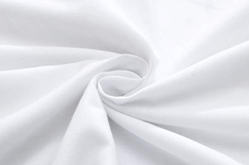 White Body Pillow Cover 100% Long Staple Cotton 200 Thread Count Body Pillowcase with Envelope Closure Fits 20" x 52" or 20" x 54" Body Pillow for Adults and Pregnant Women (White, 20" x 54")