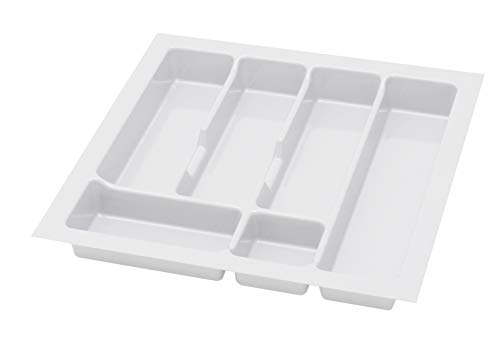 Alusfera Cutlery Tray for Drawers 50 cm, Cutlery Insert, Practical Drawers Organiser System, Cutlery Insert for Drawers, Drawer Separator, Drawer Organiser, 430 x 430 mm, White