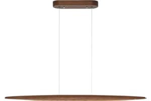 YISDESIGN 71" Wood Linear Pendant Light - Dinning Room & Island Lights - LED Dimmable Linear Chandelier - 40w - Walnut Color