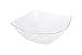 PARTY BARGAINS 32oz Square Plastic Bowls - 5 Pack, Clear, Heavy-Duty Disposable Fancy Serving Bowls, Premium Salad Bowls for Weddings, Parties, Snacks, and Everyday Use