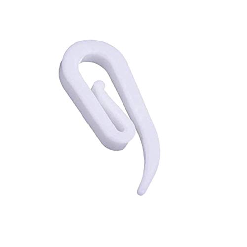 iPEAK Curtain Hooks Plastic White Curtain Hooks Drapery Hooks - Ideal for Windows, Doors & Shower Curtains (Pack of 200)