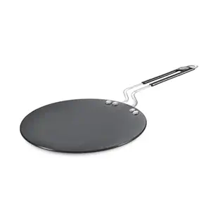 Prestige Hard Anodised Plus Cookware Induction Base Roti Tawa | Black | 22.5cm | Perma-Cool Handles | Wide Base | Hand Washable