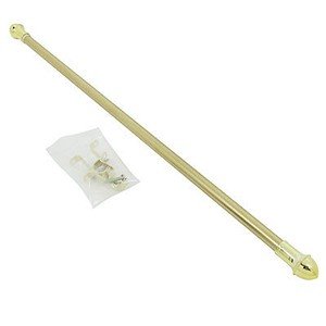 Graber 7/16-Inch Round Cafe Curtain Rod (18 to 28-Inch Width, Brass)