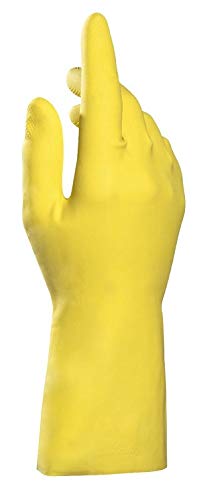 MAPA Professional VITAL 124, Thin Natural Latex Work Gloves, Chemical Resistant, Liquid Proof, Cleaning and Mechanics Gloves
