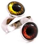i balocchi Double Eye Ring Stainless Steel, Burnished 10/12 mm (Brown/Gold, 12)