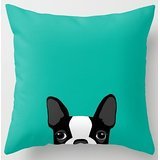 Kenneth Case Stylish Boston Terrier Funny Pattern Double size Printing Unique Throw Pillows Square Concealed Zipper 18X 18 (Two Sides)