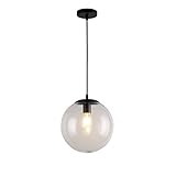 Clear Glass Pendant Light BIGMAII Modern Black