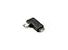 AKORD Right Angled Mini USB Male to Micro USB Female Adapter - Black