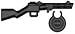 BrickArms Exclusive 2.5 to 4 Inch Scale Figure Style LOOSE Weapon PPSH Black