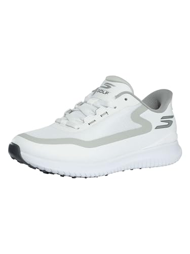 Skechers Men's Flight Spikeless Slip-in Golf Shoe Sneaker, White/Gray, 9
