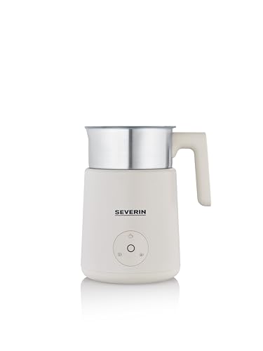 Émulsionneur de lait SPUMA LITE, Mousseur de lait à induction, Mousseur à lait électrique 500 W, Chocolatière 400 ml, Inox/Beige, SM 3589
