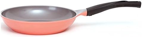 Cheftopf Larose Premium Pan, Specialty Nonstick Ceramic Coating, Aluminum Die-Casting Dishwasher Safe Pen, The design of the roses and the eco-friendly coating 24cm Orange