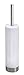 mDesign Toilet Bowl Brush and Holder for Bathroom Storage - White/Brushed Stainless Steel