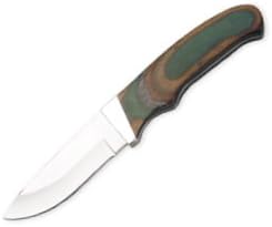 Bearsons 249CW 7 7/8 Inch Camowood Pro Drop Point Skinner With Leather Sheat