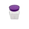 Truenova 10 x 450ml Square Plastic Storage Jars Kitchen/Garage Organisation & Purple Lids