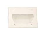 Monoprice 104004 Recessed Low Voltage Cable Wall Plate, 3-Gang, White