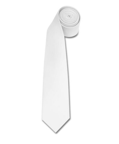 Slim Silky Feel Tie, White