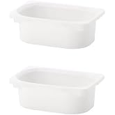 TROFAST Small Storage Box, White Translucent 2 Pack (7 &frac34;x11 &frac34;x4)