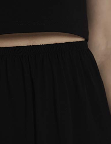 Women's Half Slip Skirt Anti-Static Knee Length Lingerie Plus Size Underskirt Lace Trim Elastic Waist Midi Skirt