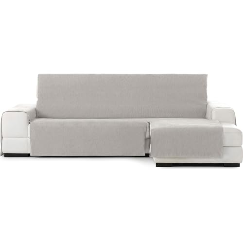 ECOMMERC3 Chaise long, normale bankhoes rechts, elastisch, voor rugleuning, zitting en armleuningen, lichtgrijs