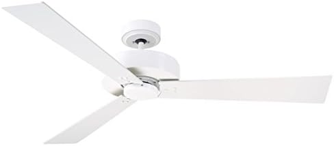 Luminance kathy ireland HOME Keane 52 Inch Ceiling Fan, Satin White Steel | Modern Design with 4-Speed Wall Control | 3 Reversible Wood Blades in Satin White and Maple,CF320WSW