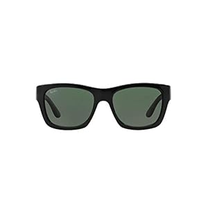 Ray-Ban Men-Women Square Sunglasses Black Frame Green Lens Medium