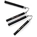 Bellview Twin Pack Black Rubber Training Foam Nunchucks / Nunchakus with chain