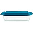 Pyrex Deep 9x13-Inch Glass Baking Dish with Lid, Deep Casserole Dish, Glass Food Container, Oven, Freezer and Microwave Safe,