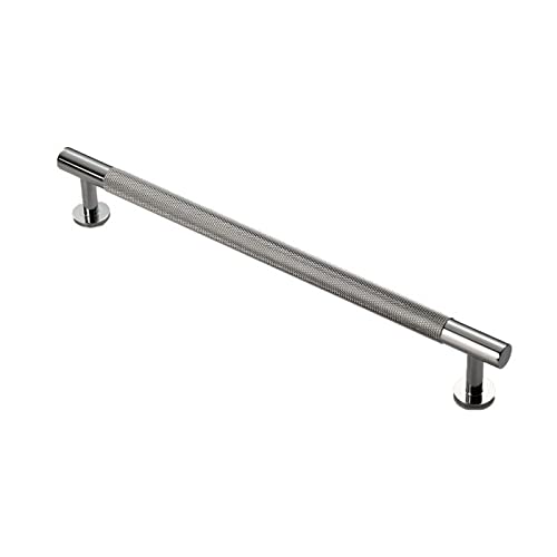 Carlisle Brass Knurled Pull Handle – 224mm Antique Brass Cupboard & Drawer Handle - Matt Black