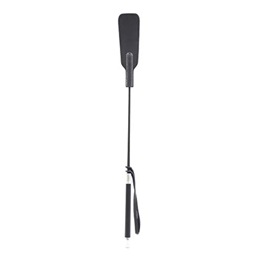 LDAOS Silica Gel Riding Crop Whip Comfortable Slip Bound Role Play Training Toy Whip， Black - Thumbnail 5