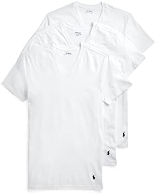 Polo Ralph Lauren Men's Slim Fit Stretch V-Neck Tee, White/Cruise