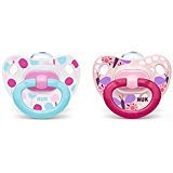 NUK Soother Silicone Happy Day, Size 3 (18 – 36 Months, Pink/Turquoise