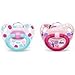 NUK Soother Silicone Happy Day, Size 3 (18 – 36 Months, Pink/Turquoise