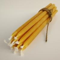BCandle 100% Beeswax 2-Hour Taper Candles Organic Hand Made - 7 1/2 Inches Tall, 3/8 Inch Diameter (Pack of 36)