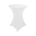 HAORUI Spandex Cocktail Table Covers, Fitted Round Highboy Stretch Table Cloths for Party, Bar, Wedding, Birthday, Banquet (White, Fit for 30-32
