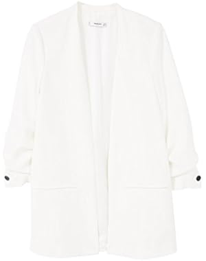 Mango Women's Ruched Sleeves Blazer