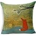 Decorative Animal Red Fox Thick Cotton Linen Throw Pillow Cover Car Cushion Pillowcase by Lee's Int'l