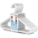 Hangerworld 36 White Plastic 30cm Childrens Coat Clothes Garment Trouser Skirt Bar Baby Toddler Hangers.