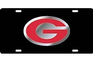 Craftique Georgia Bulldogs Black Car Tag W/Silver/red Logo G